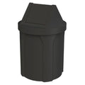 42 Gallon Round 100% Recycled Plastic Indoor or Outdoor Commercial Trash Can with Easy Access Swing Top Lid | Great for Schools and Businesses - Black