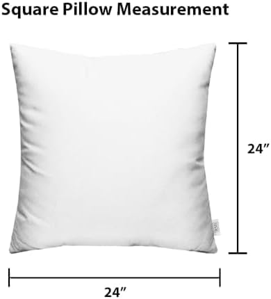 RSH DECOR: Sunbrella Square Throw Pillows Set of 2 | 24" x 24" | Water and Fade-Resistant Performance Fabric | Outdoor Pillow Covers with Down-Alternative Inserts | Made in USA (Cast Sand Tan)