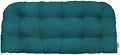 RSH DECOR: Sunbrella Tufted Wicker Loveseat Cushion | 44" x 22" | Outdoor Settee Cushion for Patio Furniture | Crafted with Sunbrella Performance Fabric| Spectrum Peacock