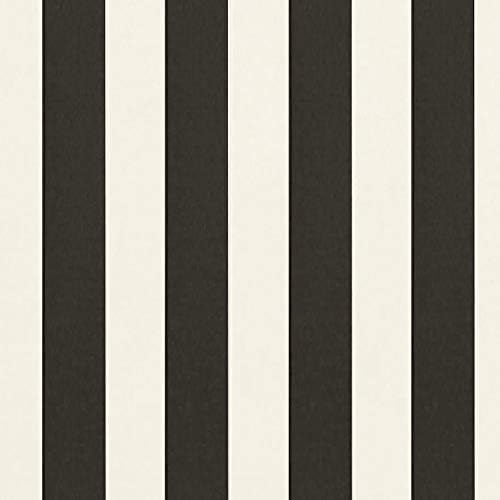 RSH DECOR Deep Seating Cushion with Pillow Back | 24” x 26” x 5" Seat | Water and Fade-Resistant Spun Fabric | Made in USA | Outdoor Chair Cushion Set for Patio Furniture (Black & White Stripe)