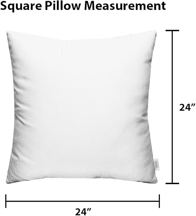 RSH DECOR: Sunbrella Square Throw Pillows Set of 2 | 24" x 24" | Water and Fade-Resistant Performance Fabric | Outdoor Pillow Covers with Down-Alternative Inserts | Canvas Melon