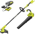 Ryobi 40V Cordless Battery Attachment Capable String Trimmer and Leaf Blower Combo Kit (2-Tools) w/ 4.0 Ah Battery & Charger