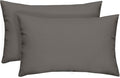 RSH DECOR: Lumbar Throw Pillows Set of 2 | 20” x 12" | All-Weather Spun Fabric | Water and Fade-Resistant | Outdoor Support Pillows for Patio Furniture | Charcoal Grey (Gray)