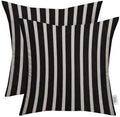 RSH DECOR: Sunbrella Square Throw Pillows Set of 2 | 17" x 17" | Water and Fade-Resistant Performance Fabric | Outdoor Pillow Covers with Down-Alternative Inserts | Shore Classic Black