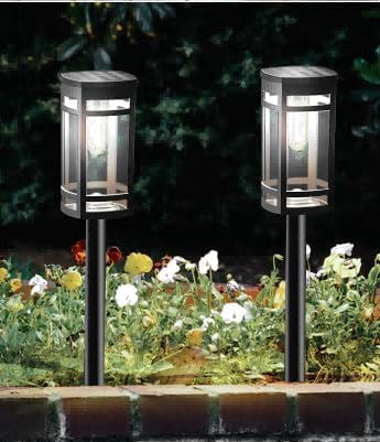EXCMARK 16 Pack Solar Lights Outdoor Waterproof for Garden Pathway Walkway Driveway Yard Lawn Decorative Landscape Lighting. (Cool White Light, 16)