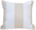 East Green 14 x 14 Waterproof Outdoor Pillow with Insert, Flax Tan Stripe - Premium Olefin Outdoor Accent Pillow for Patio Furniture