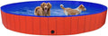 Foldable Dog Swimming Pool, Foldable Pet Swimming Pool, Portable Dog Pool, Bath Pool Collapsible Dog Pet Pool Bathing Tub, 118.1"x15.7" PVC Red