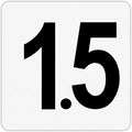 Plastic Overlay - Pool Depth Markers for Pool and Spas - Numeral Numbers # (#1.5)