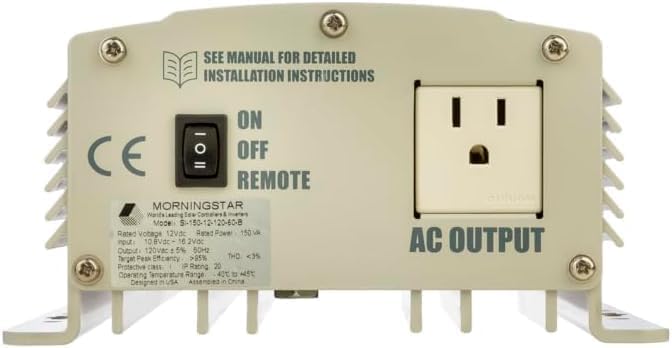 Morningstar SureSine 700W Pure Sine Wave Off-Grid Inverter - 12VDC, 120VAC, 60Hz, Type B AC Terminals (SI-700-12-120-60-B) - DC to AC Converter, Solar/Non-Solar Systems, Bluetooth Mobile Apps