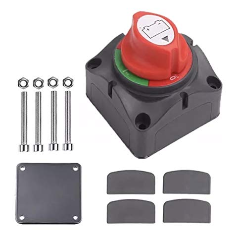 Marine Battery Disconnect Switch - Premium On-Off Position Master Cut Off - 6V 12V 24V 48V - Battery for Boat, ATV, RV, UTV, Heavy Duty Waterproof Isolato Switch, 275/1250 Amps (On-Off)