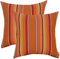 RSH DECOR: Sunbrella Square Throw Pillows Set of 2 | 20" x 20" | Water and Fade-Resistant Performance Fabric | Outdoor Pillow Covers with Down-Alternative Inserts | Dolce Mango