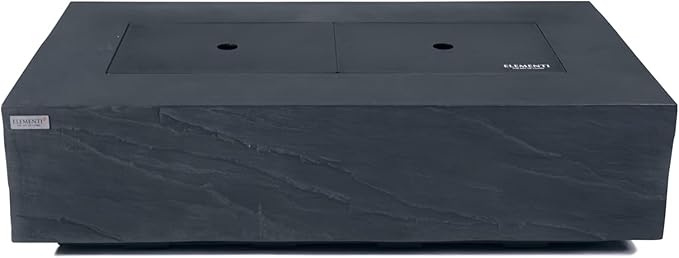 AMS Fireplace | Elementi Plus | Cape Town | 56" Rectangular Slate Black Concrete Natural Gas Fire Pit Table