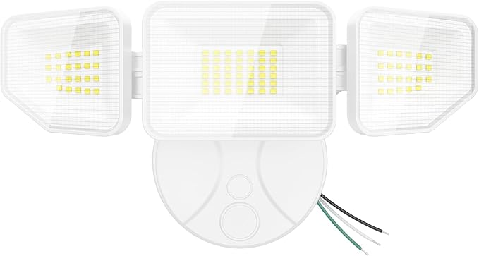 65W LED Flood Light Outdoor, 6500 Lumen Super Bright Security Lights, 3 Adjustable Heads, IP65 Waterproof, 6500K Daylight Wall Mount Outdoor Flood Light for Yard, Garage