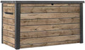 Outdoor Storage Box, Wood-Look Resin Deck Container, Indoor/Outdoor Storage, Ash Wood Brown (230 Gallon)