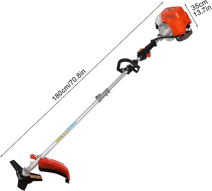 52CC 2-Cycle Gas Weed Wacker, 6 in 1 Gas Weed Eater, 2025 Upgraded Weed Eater, 9500rpm High Power String Trimmer, Brush Cutter for Yard, Garden Easy to Start(US Fast Arrival