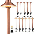 Gardenreet Brass 12V Path Lights Outdoor, IP65 Waterproof Low Voltage Landscape Pathway Lights(Hat) Copper for Walkway Driveway Garden Yard with 3W LED G4 Bulb 2700K Warm White(12 Pack)
