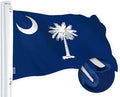 G128 South Carolina SC State Flag | 3x5 Ft | StormFlyer Series Embroidered 220GSM Spun Polyester | Embroidered Design, Indoor/Outdoor, Brass Grommets, Heavy Duty, All Weather