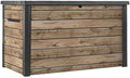 230-Gallon XXL Deck Storage Box Outdoor Patio Container (Ash Wood Brown)