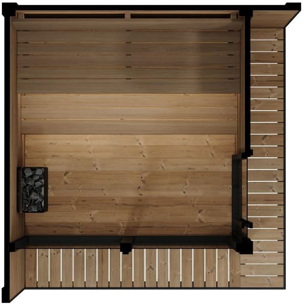 GL6 Outdoor Sauna Kit, Garden Luxury-Series Outdoor DIY Sauna Kit, Thermo-Spruce, up to 6 Persons Bundles (Sauna Heater and Sauna Stones Included) (HIVE MINI 11 WiFi - Wood)