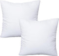OKBA Throw Pillows Insert Set of 2, with 100% Cotton Cover, Bed and Couch - Indoor Hotel Decorative Pillows, 12x12 in White Pillows Inserts
