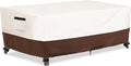 Outdoor Patio Coffee Table Cover, Waterproof Rectangular Patio Side Table Cover,Patio Furniture Covers,48 x 28 x 16 inch,Beige & Brown
