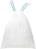 6 Gallon Trash Bags Drawstring, Pack of 35, Garbage Bags, 55x66cm, 9.5g/pcs, Unscented, White