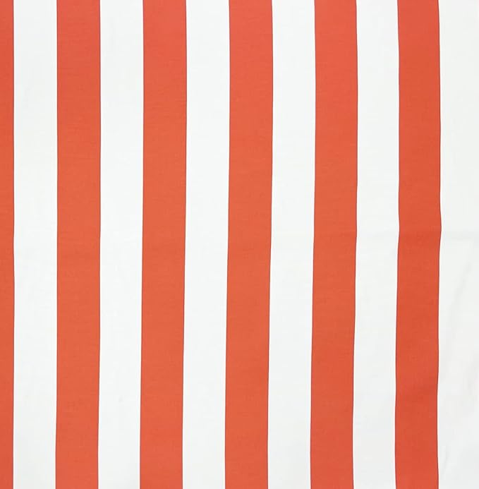 RSH DECOR: Deep Seating Cushion with Pillow Back | 24” x 27” Seat | All-Weather Spun Fabric | Water and Fade-Resistant | Outdoor Chair Cushion Set for Patio Furniture | Coral & White Stripe