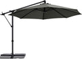 ABCCANOPY 10FT Cantilever Umbrella Offset Hanging Patio Umbrella with Base Stand Rotate and Tilt，Suitable for Garden, Lawn, Backyard（Dark Grey）