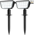 Solar Spot Lights Outdoor, Ultra Bright Solar Garden Lights Cool White, IP68 Waterproof Landscape Spotlights, 800LM 6500K for Yard Garden Wall Driveway, 2 Pack