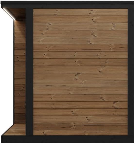 GL4 Outdoor Sauna Kit, Garden Luxury-Series Outdoor DIY Sauna Kit, Thermo-Spruce, up to 4 Persons Bundles (Sauna Heater and Sauna Stones Included) (Harvia The Wall SW60 - Black Steel)