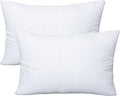 OKBA Throw Pillows Insert Set of 2, with 100% Cotton Cover, Bed and Couch - Indoor Hotel Decorative Pillows, 12x20 in White Pillows Inserts