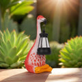 Flamingo Garden Statues with Solar Lantern, Outdoor Figurine Resin Sculpture Hanging Solar Power Lights for Decoration Yard Patio Balcony Lawn Ornament Art Decor, Unique Gift for Grandma Wowen Mom
