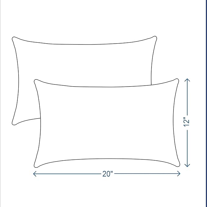 ADLIVWYD Lumbar Pillows for Indoor Outdoor uses,Waterproof Removable Cover with Zipper Outdoor Pillows Set of 2 for Patio Furniture,12×20 Inch (Pink)