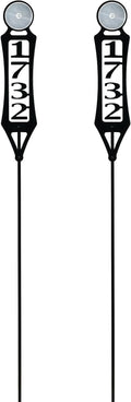 Pathways Vertical Custom Reflective Driveway Marker Set of Two | Personalize with 1-5 House Numbers or Last Name | Black Finish for Outdoors Year-Round | Unique Address Reflector Stake Set of 2