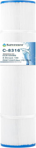 Savener® C-8316 Pool Filter Cartridge, Replaces Hayward CCX1500RE, X-Stream 150, CCX1500-RE, X-Stream CC1500, PLFPXST150, PXST150, FC-1286, HF8316-01, 817-0150n, 817-0150P, 150 Sq. Ft, 1 Pack