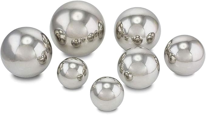 10 inch Diameter Gazing Ball,Silver Stainless Steel Polished Reflective Smooth Garden Sphere Globe Mirror,Colorful and Shiny Addition to Any Garden or Home
