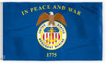 AGAS Large United States Merchant Marines Flag 4x6 Ft - Printed 200D Nylon Canvas Header Two Brass Grommets Big USA Merchant Marines Flag