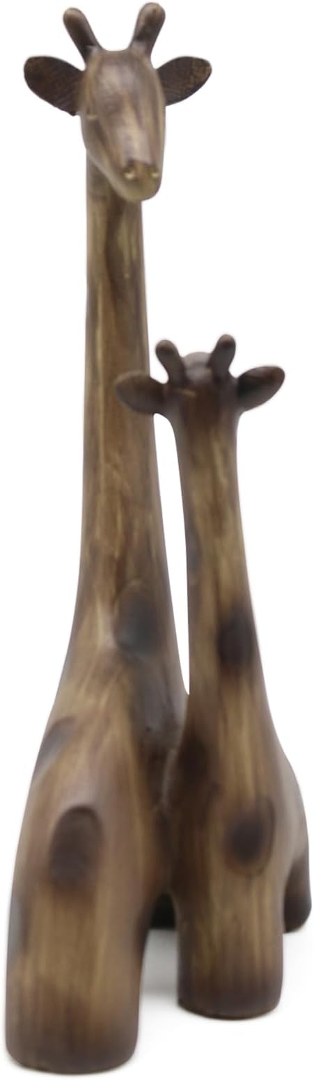 Lukitas Giraffes Statue and Sculpture Decor, Mom-and-Baby Giraffe Figurine, Creative Desktop Decorative Ornaments, Resin 11.5''