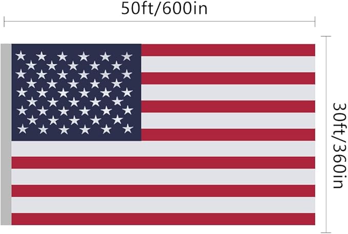 American Flags for Outside 30x50, USA US Flag Heavy Duty Outdoor, Made of 210D Oxford Fabric, Embroidered Stars, Brass Grommets