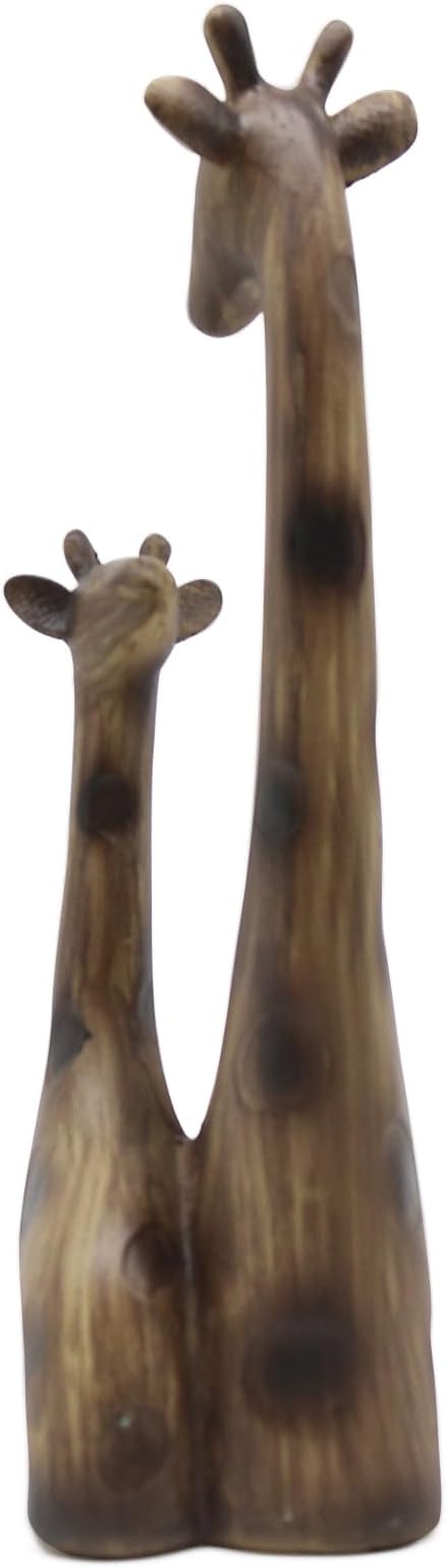Lukitas Giraffes Statue and Sculpture Decor, Mom-and-Baby Giraffe Figurine, Creative Desktop Decorative Ornaments, Resin 11.5''