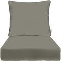 RSH DECOR: Deep Seating Cushion with Pillow Back | 24” x 27” Seat | All-Weather Spun Fabric | Water and Fade-Resistant | Outdoor Chair Cushion Set for Patio Furniture | Charcoal Grey (Gray)