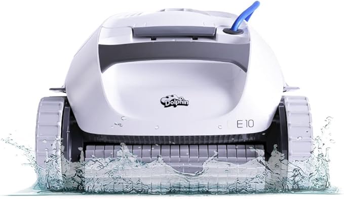 Dolphin (2025 Model) E10 Automatic Robotic Pool Vacuum Cleaner, Active Scrubber Brush, Top Load Filters Access, Ideal for Above-Ground Pools up to 30 FT in Length