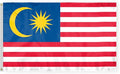 AGAS Malaysia Flag 3x5 ft Double Stitched Hem 100% Polyester Metal Grommets Indoor Malaysian National Flag