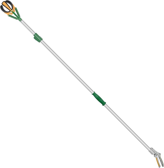 Zenport ZL6146B Long Reach Telescopic Fruit Harvester and Picker, 10-Feet Extension, Gray