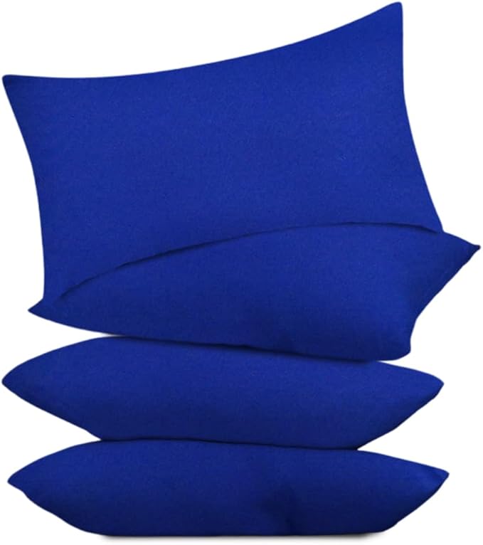 Covers & All Premium Rectangle ThrowPillow Inserts with Covers Set of 4, 16 x 24 Inches Blue, Decorative Cushions for Couch Sofa Home Decor Office Travel UV Resistant Waterproof Soft Cushions Pillows