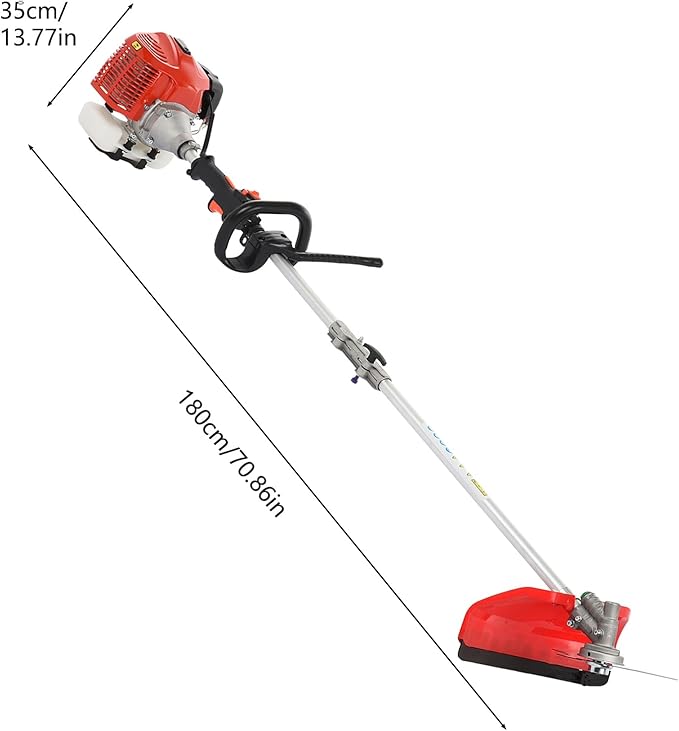 Weed Eater Gas Powered, 52CC Brush Cutter, 2-Stroke Handheld Cordless Chainsaw Hedge Pruner for Home, Yard, Garden Red