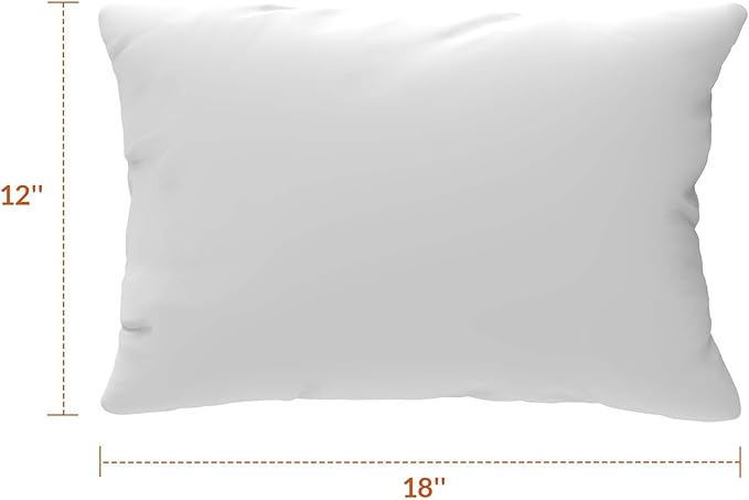 Covers & All Sunbrellla Outdoor Pillows for Patio Furniture, UV Fade Resistant & Waterproof Outdoor Sunbrella Lumbar Pillows, Set of 2 Inserts & Covers for Patios, Decks and Porches (Canvas Sunflower)