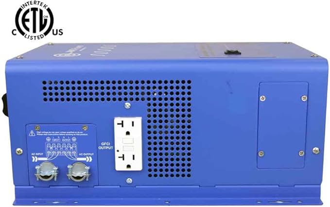 AIMS Power 1500 Watt / 4500 Watt Peak Pure Sine Inverter Charger 12 Volt DC to 120 Volt AC ETL Listed with LCD Remote
