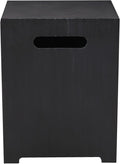 Propane Tank Cover Table for Fire Pits, 20 LB Iron Propane Tank Holder with Side Handles, Outdoor Tank Storage Side Table for Patio, Gas Griddle, Black+Silver
