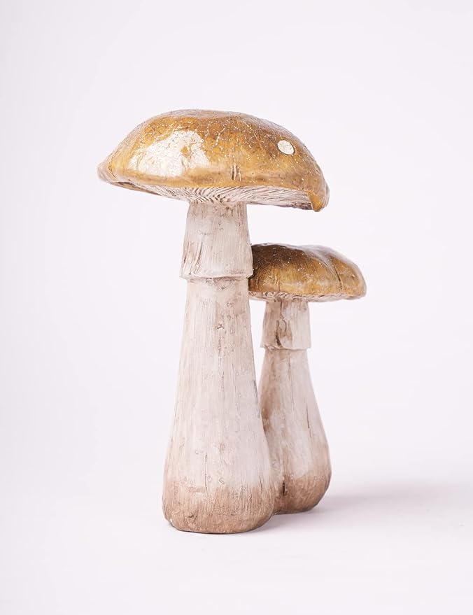 SEINHIJO Mushroom Decor Sculpture Garden Gifts Statue Outdoor Fairy Figurine Modern Patio Arts Polyresin 7.1inch